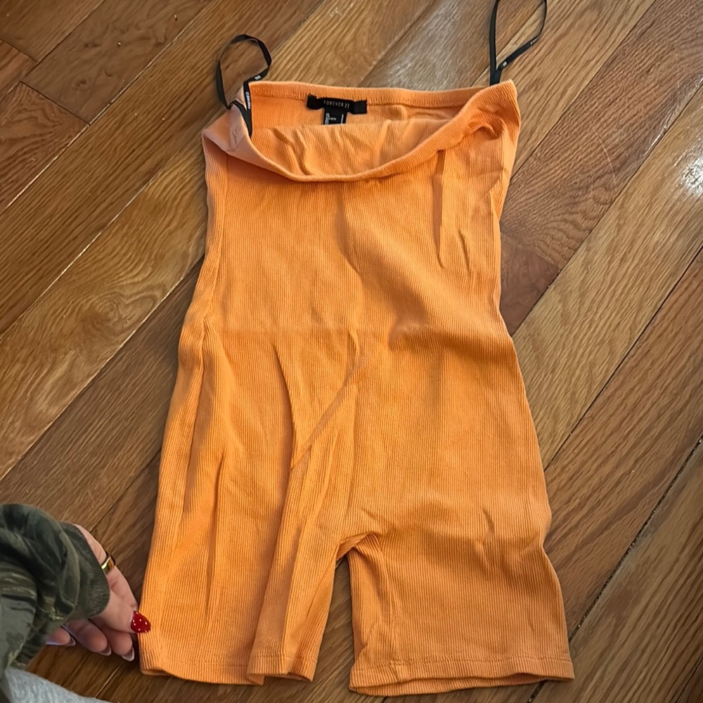 Orange Sleeveless Romper